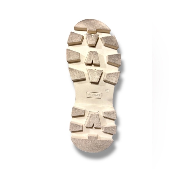 ALOHAS Roxie Marcona Black and Cream Chunky Leather Platform Boots Size 38 - Picture 4 of 10